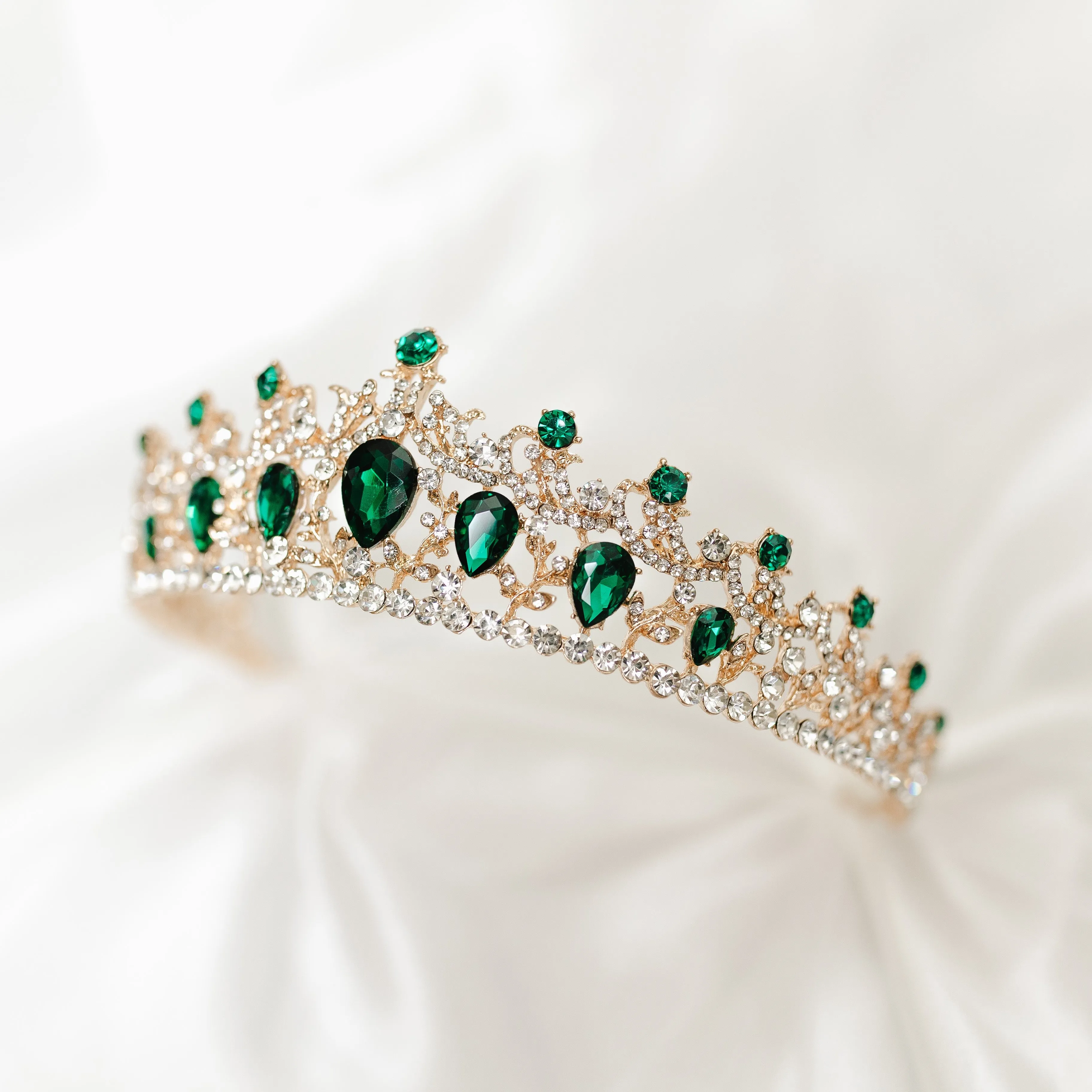 Finley's Tiara in Green & Gold