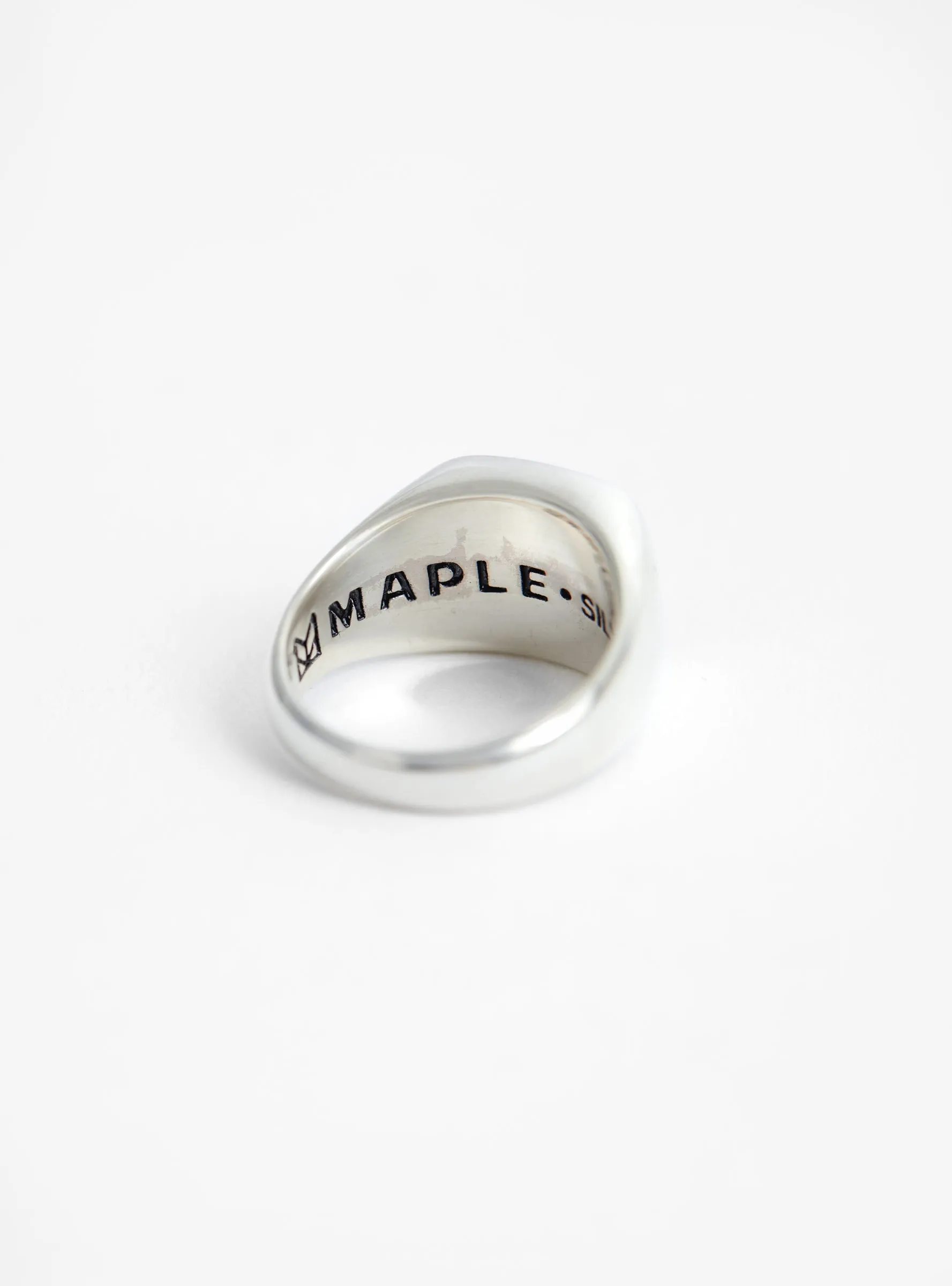Floral Signet Ring Silver
