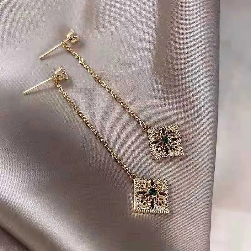 Fringe Earrings Emerald Diamond Earring Earrings