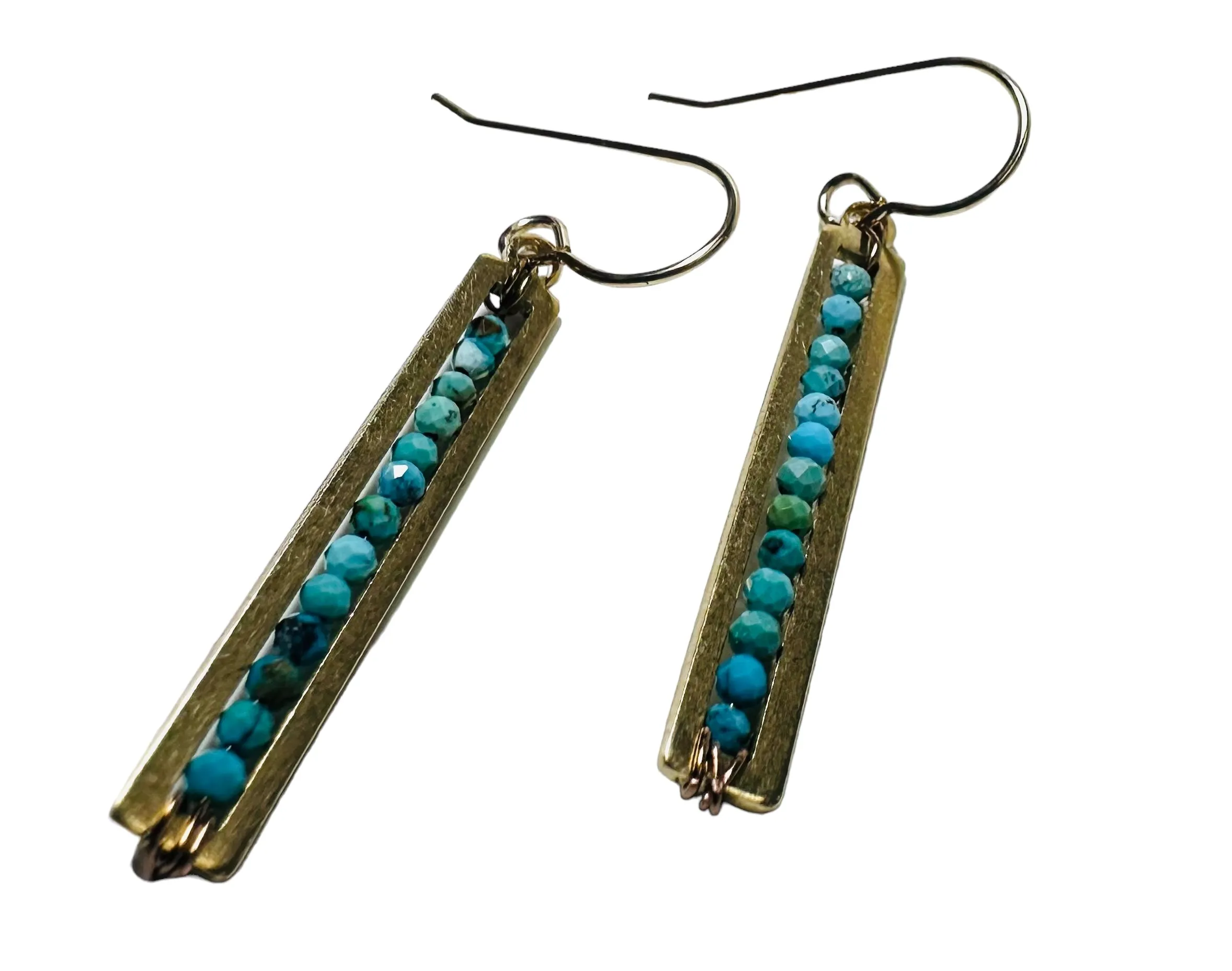 Gemstone Bar Earrings-Uni-T