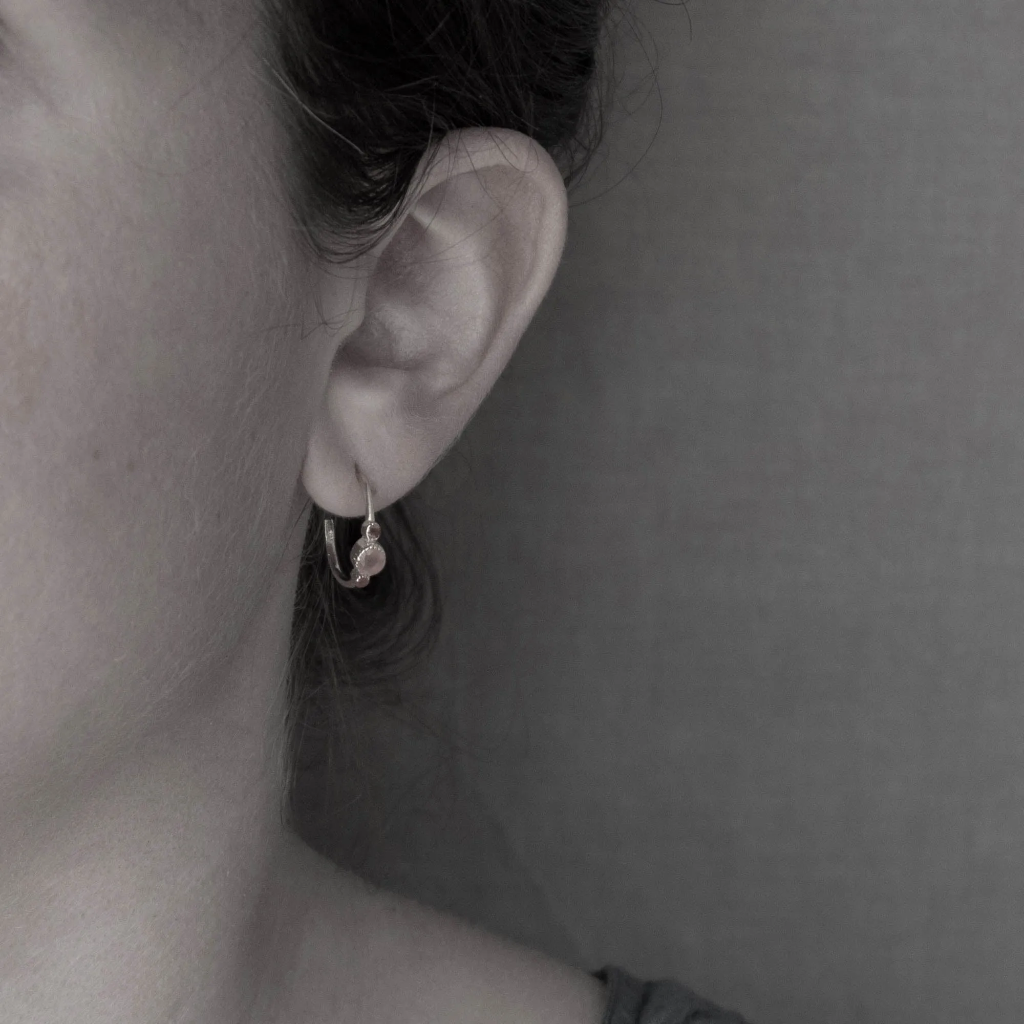 Gold and Gemstone Half Hoops