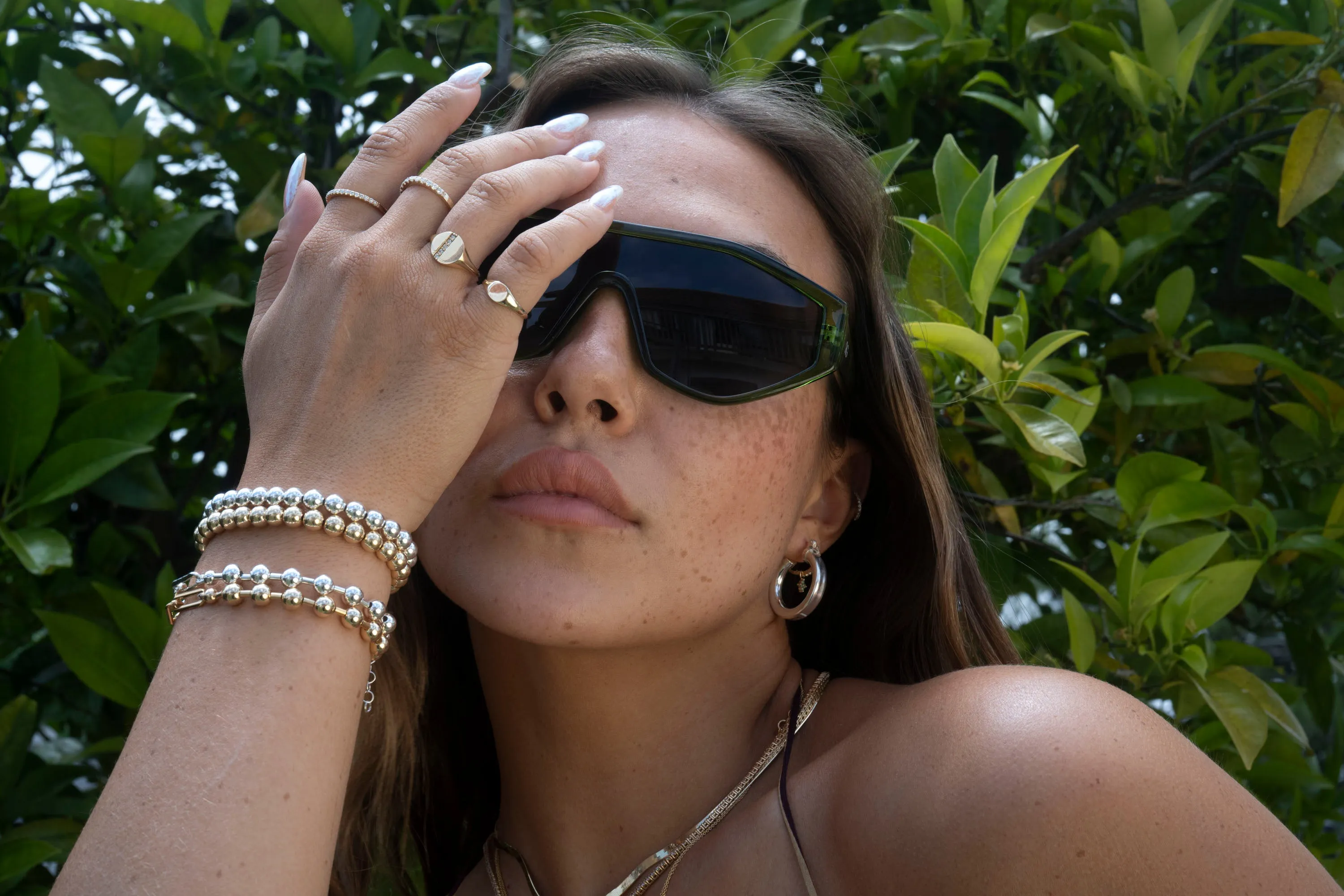Gold Filled Beaded Paperclip Bracelet