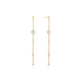 Gold Mother Of Pearl Drop Earrings
