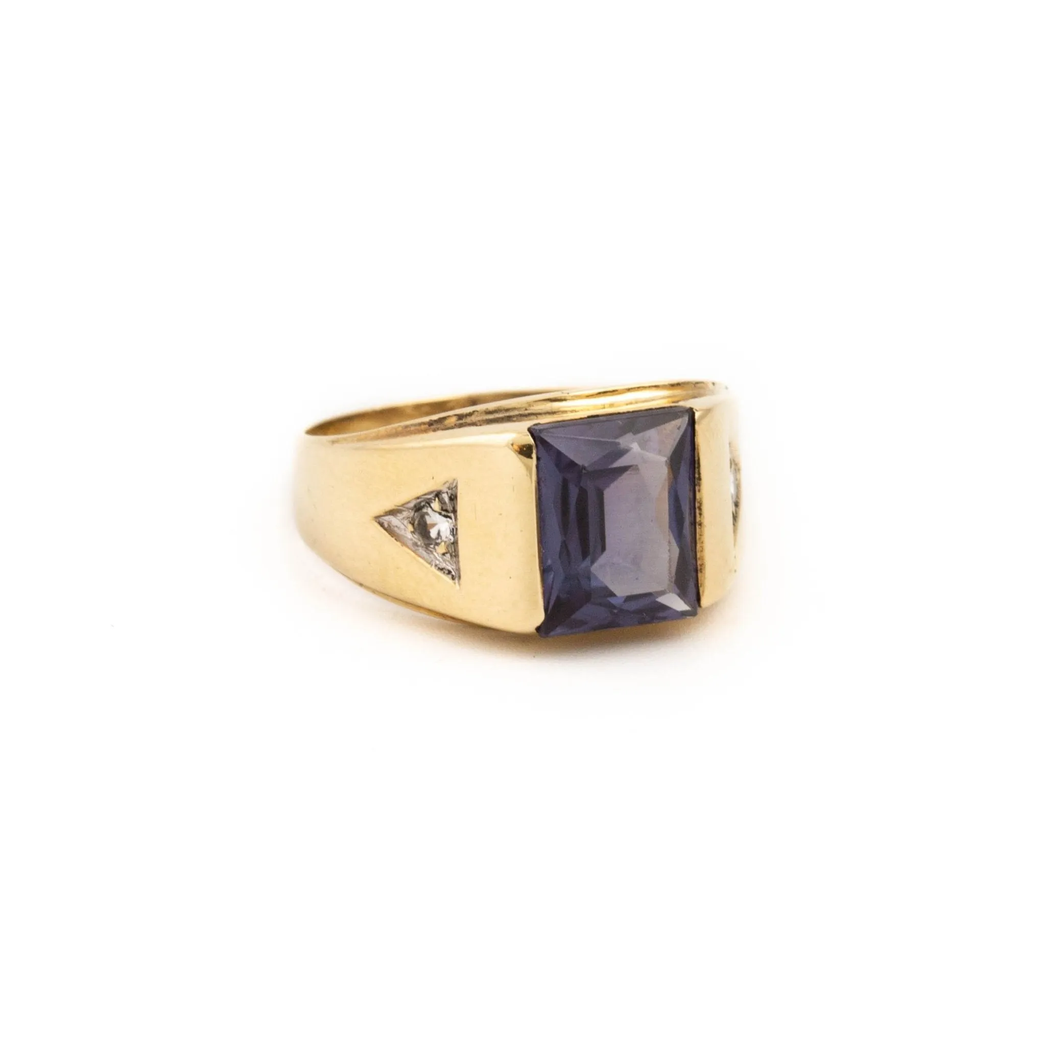 Gold Synthetic Amethyst Ring