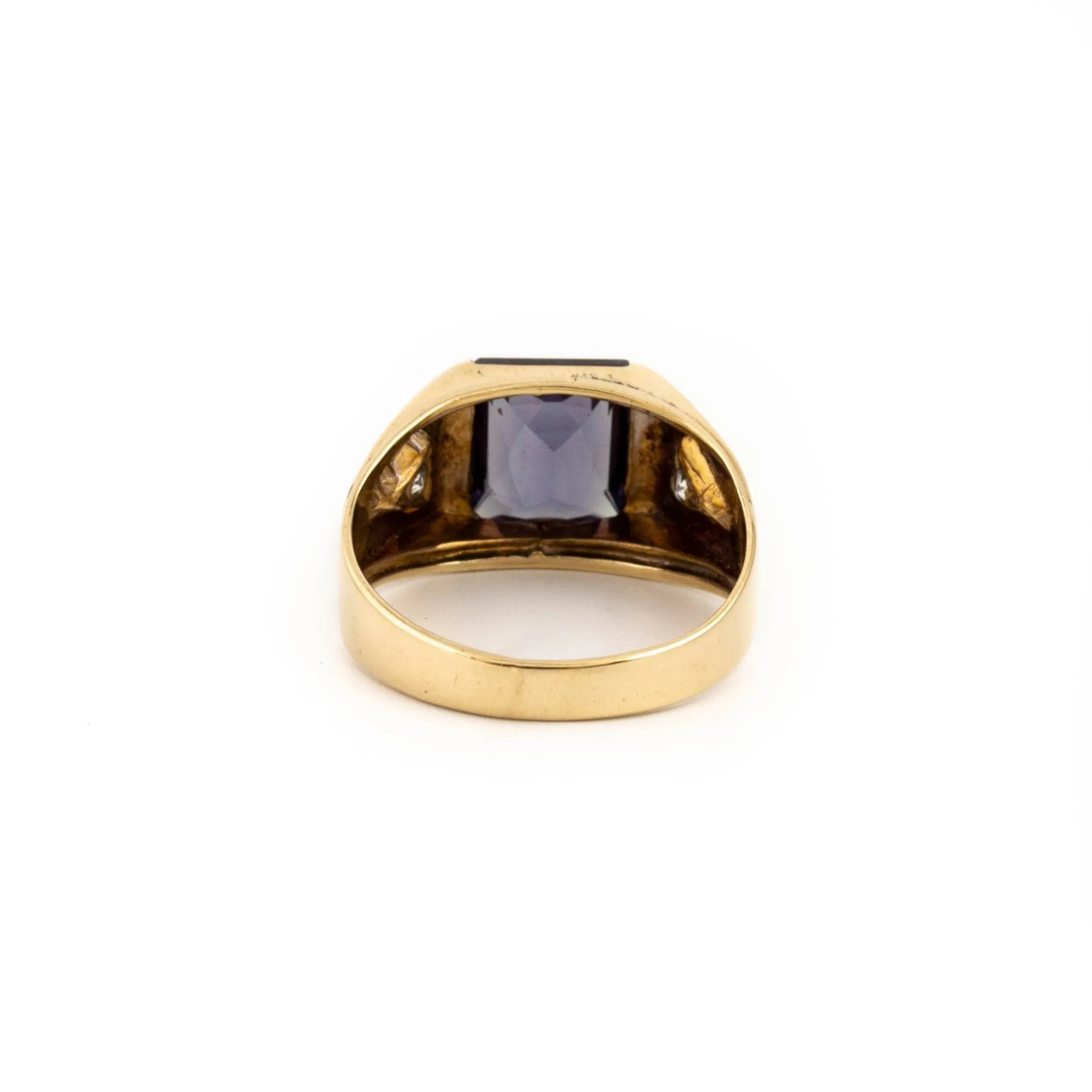 Gold Synthetic Amethyst Ring