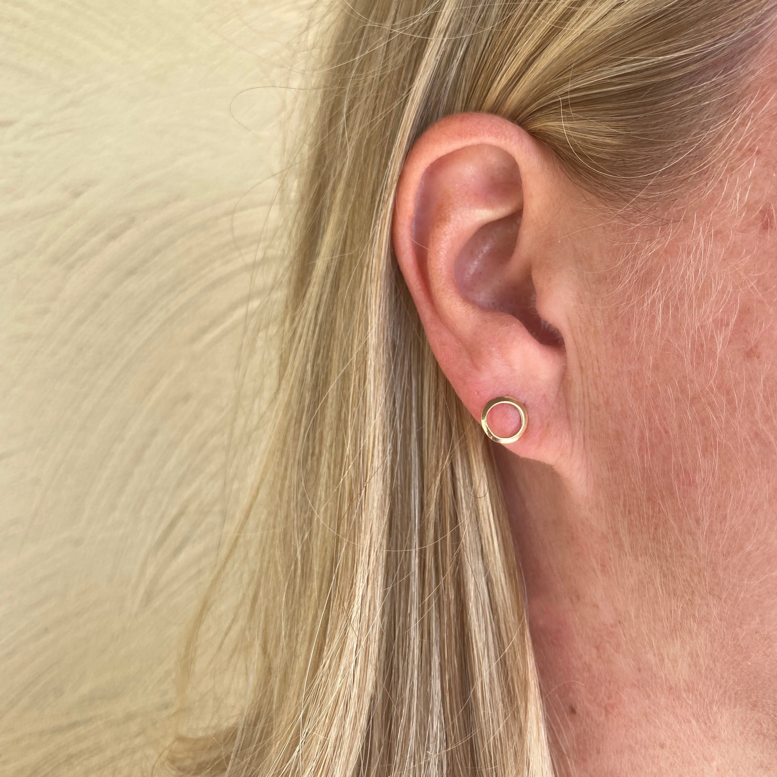 Golden Ring Stud Earrings
