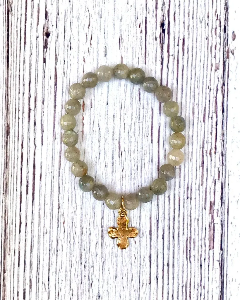 Grey Bead Stretch Bracelet