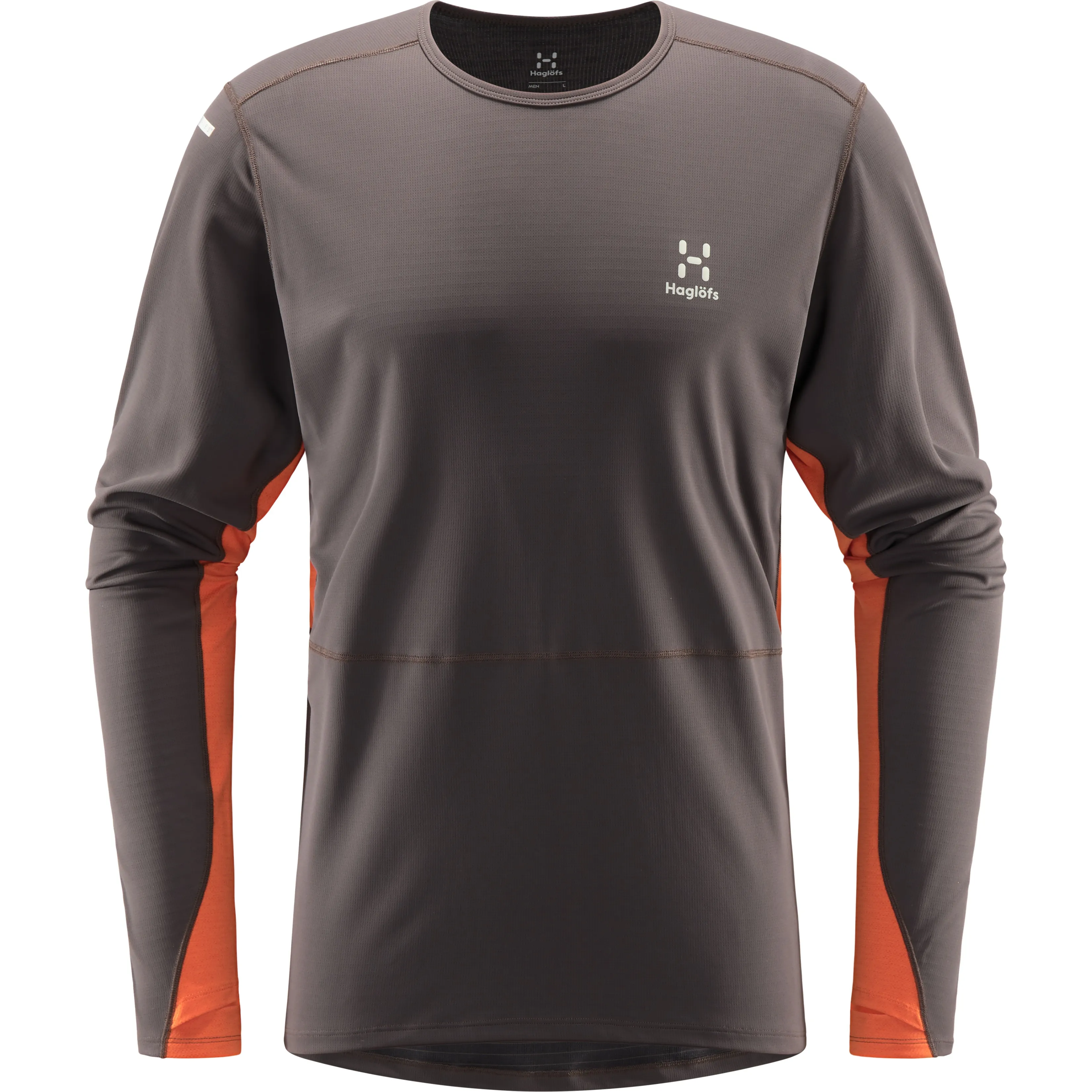 Haglöfs L.I.M Crown LS Tee Men Magnetite/Flame Orange | Buy Haglöfs L.I.M Crown LS Tee Men Magnetite/Flame Orange here | Outnorth