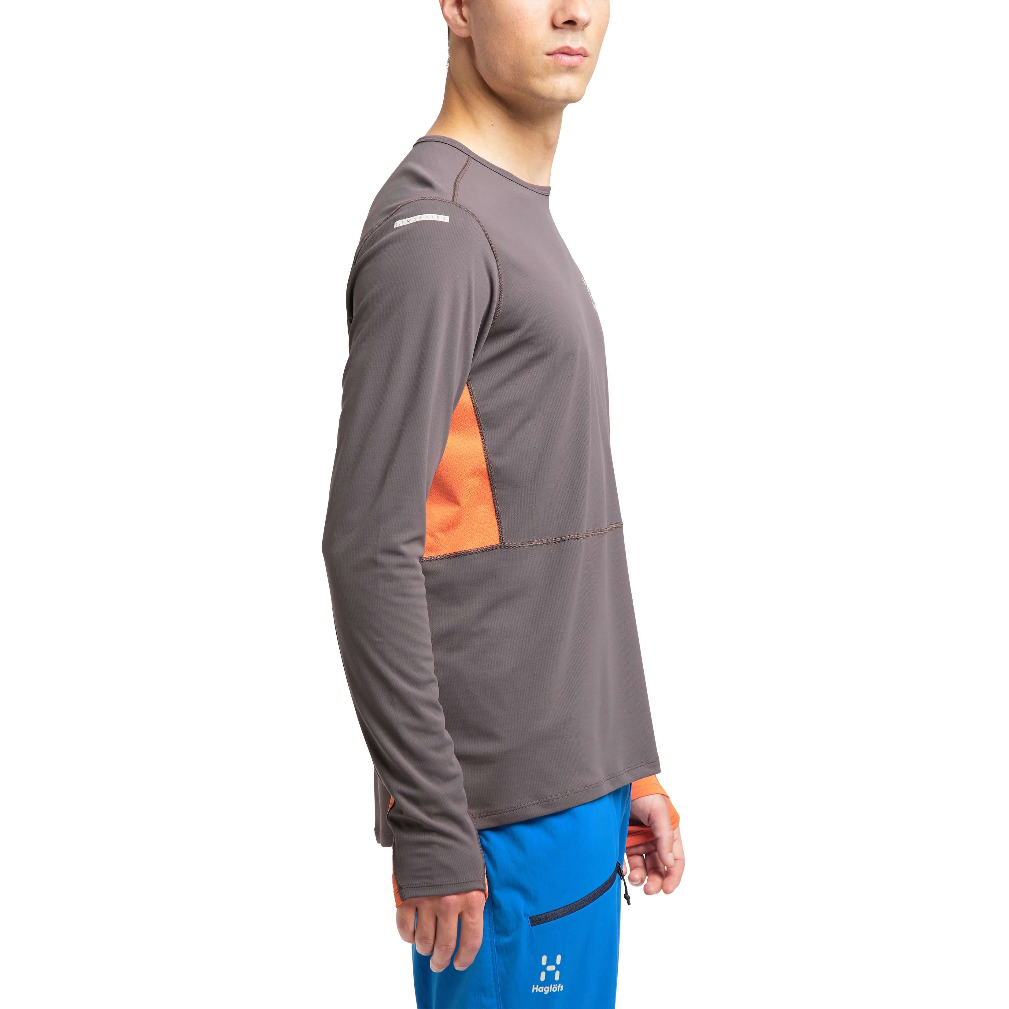 Haglöfs L.I.M Crown LS Tee Men Magnetite/Flame Orange | Buy Haglöfs L.I.M Crown LS Tee Men Magnetite/Flame Orange here | Outnorth