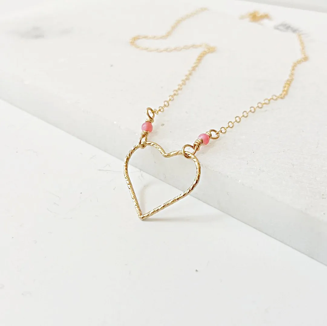 Heart Necklace, Gold Filled Necklace