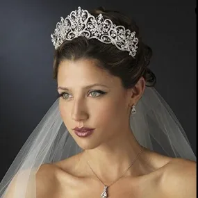 Illusion Crystal Rhinestone Royal Princess Bride or Quinceañera Tiara-Crown