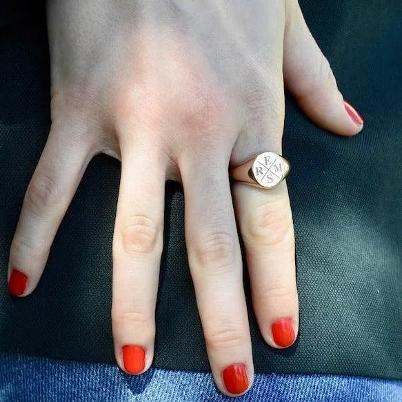 Initial Ring - Letter Ring, Initial Signet Ring by Cushy Pups