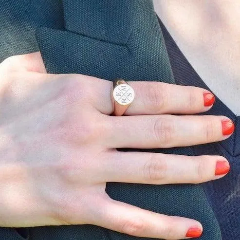 Initial Ring - Letter Ring, Initial Signet Ring by Cushy Pups
