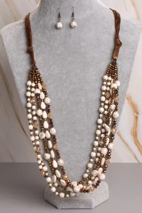 Ivory Turquoise Layered Necklace Set