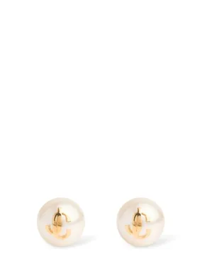 Jimmy Choo   JC imitation pearl stud earrings 