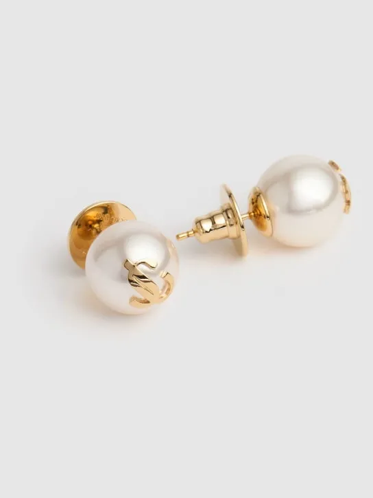 Jimmy Choo   JC imitation pearl stud earrings 