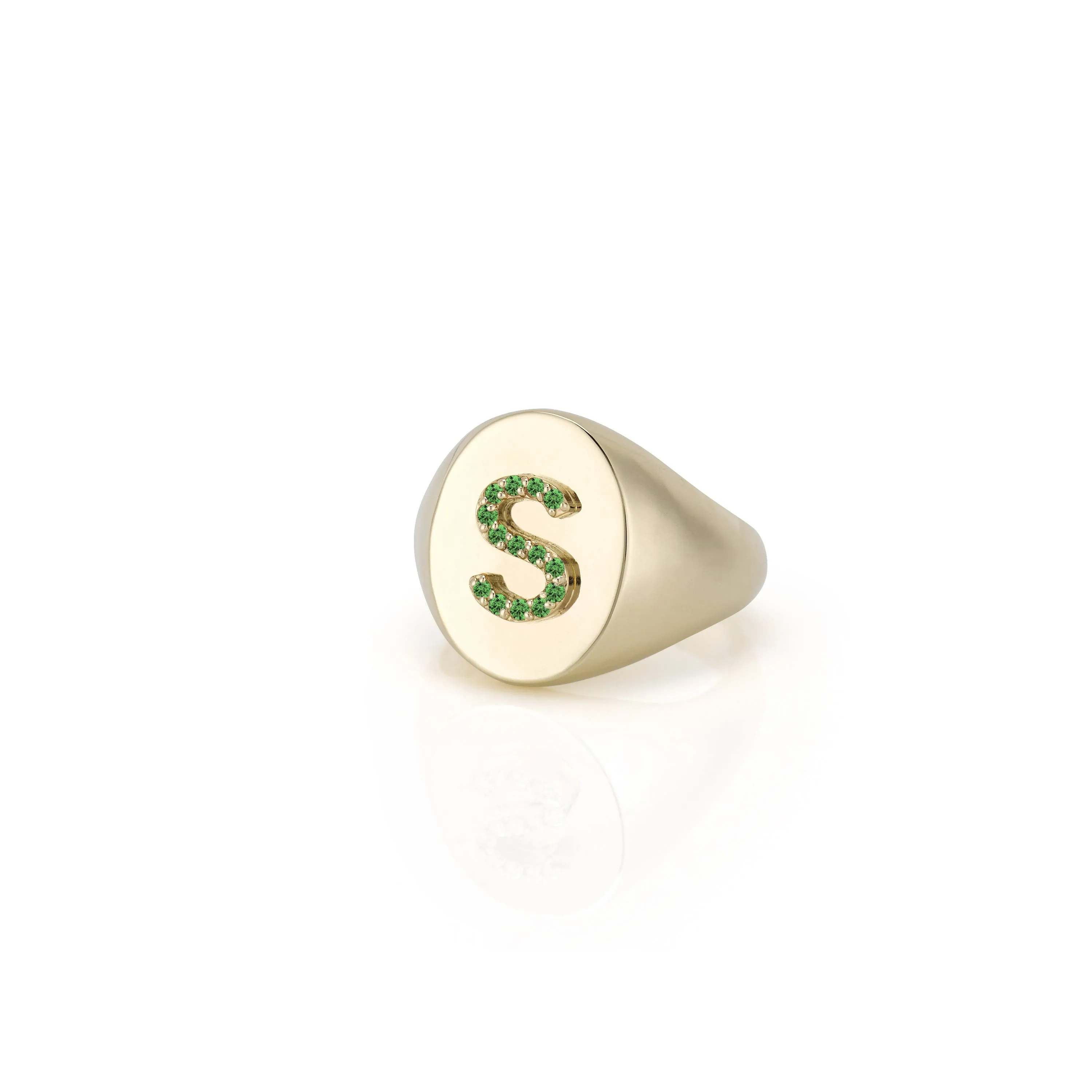 KARI DIAMOND INITIAL OVAL SIGNET RING
