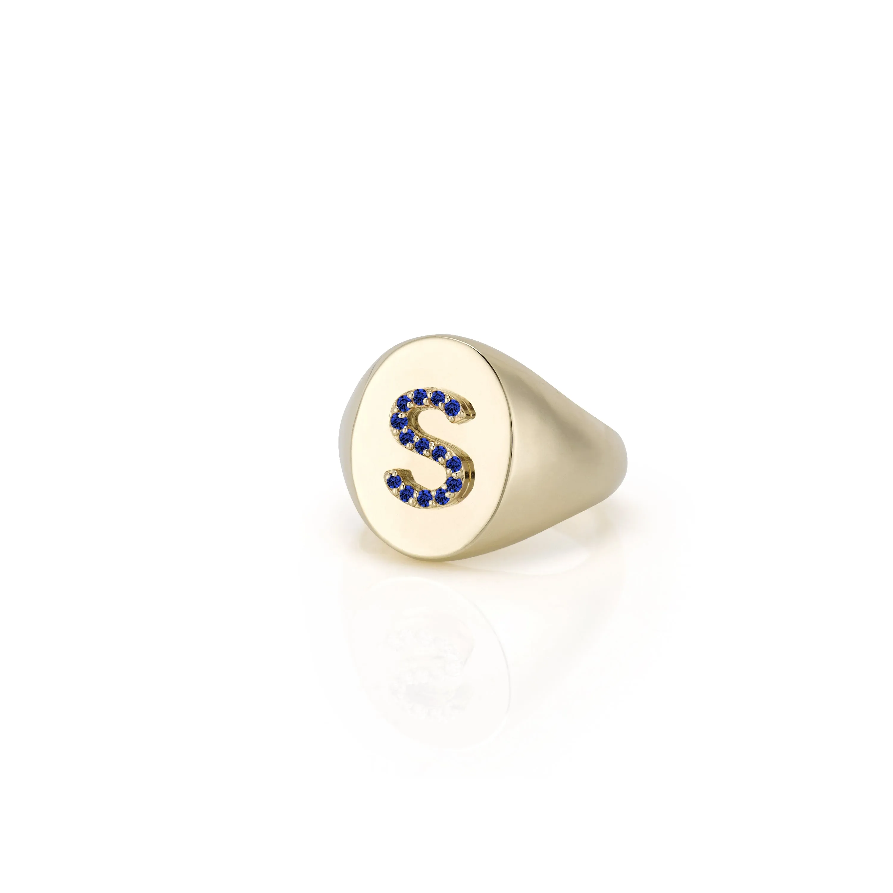 KARI DIAMOND INITIAL OVAL SIGNET RING