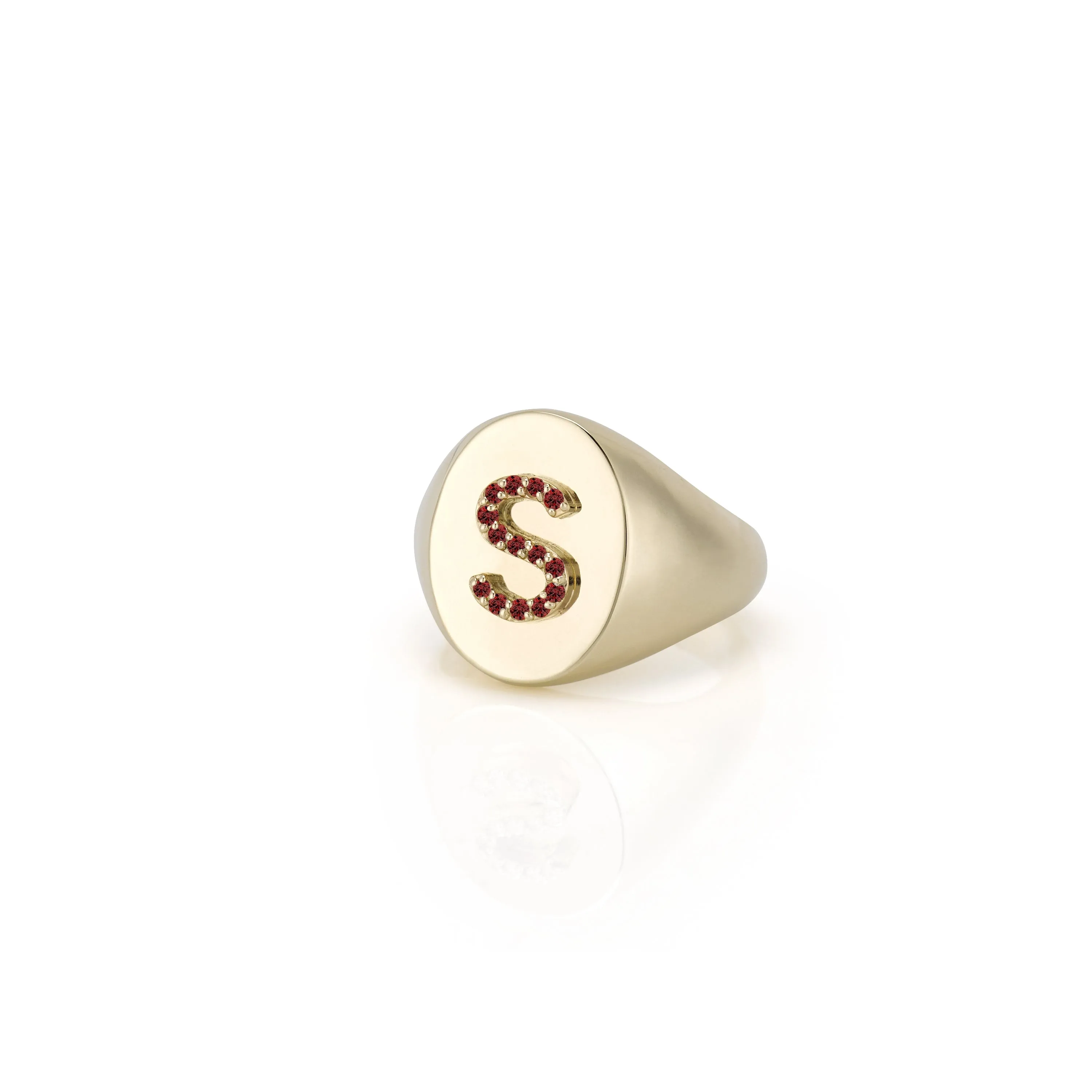 KARI DIAMOND INITIAL OVAL SIGNET RING