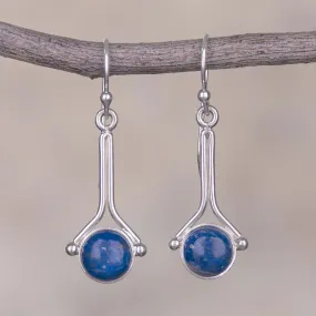 Lapis Lazuli and Sterling Silver Earrings from Peru - Killa Moon | NOVICA