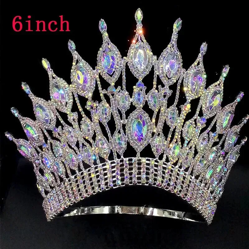 Large Crystal Queen Rhinestone Tiara Party Stage Show Tiara Crown