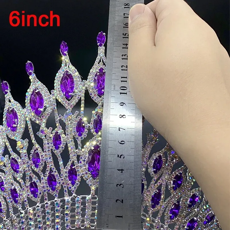 Large Crystal Queen Rhinestone Tiara Party Stage Show Tiara Crown
