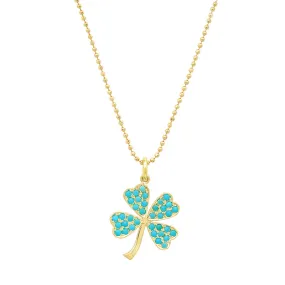 Large Turquoise Clover Necklace