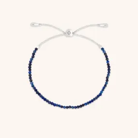 Lazurite Gemstone Bracelet in 9k White Gold