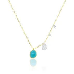 Meira T Two Tone Turquoise and Diamond Necklace