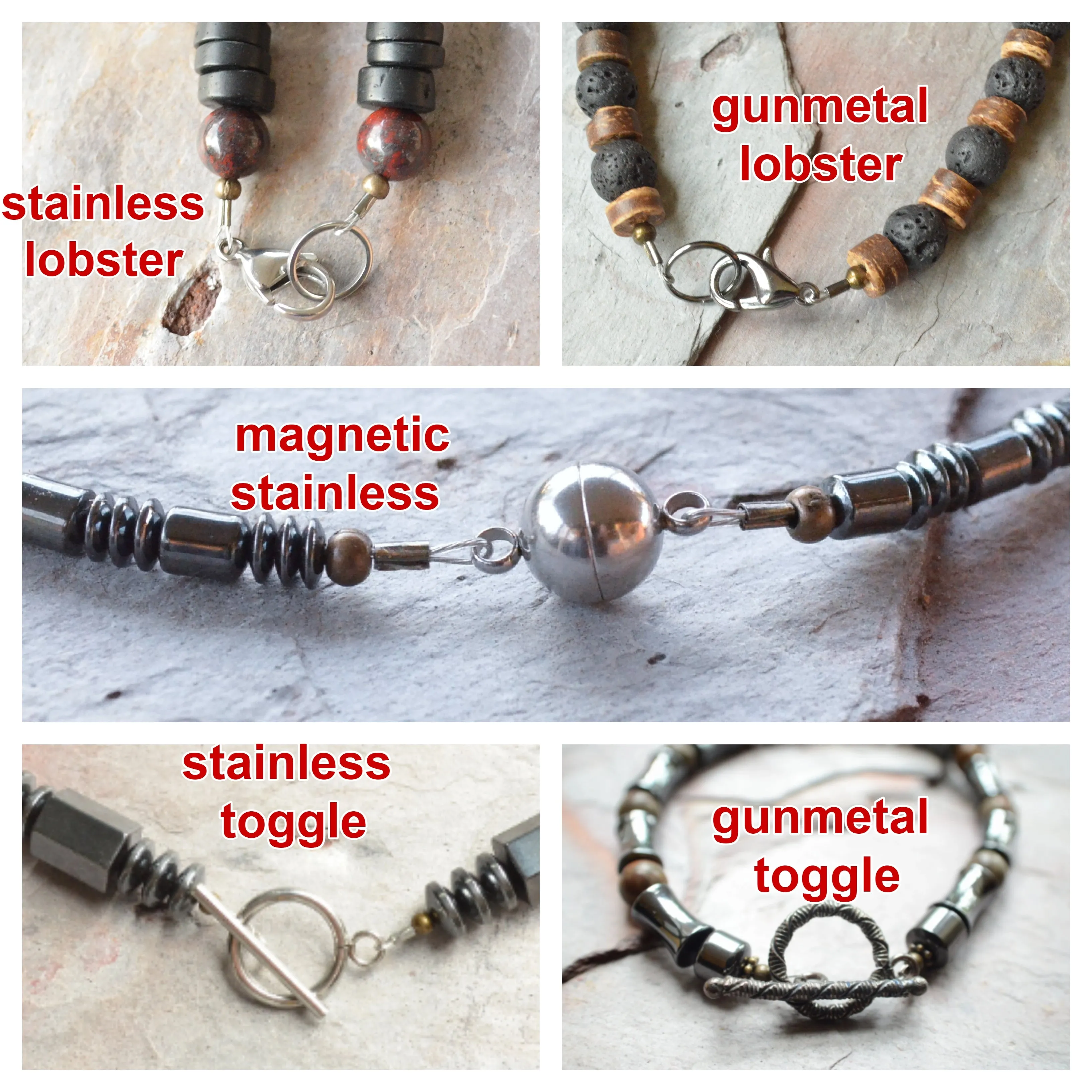 Mens Brown Turquoise Blue Wood Jasper Stone Beaded Surfer Long Short Mens Necklace - Saul