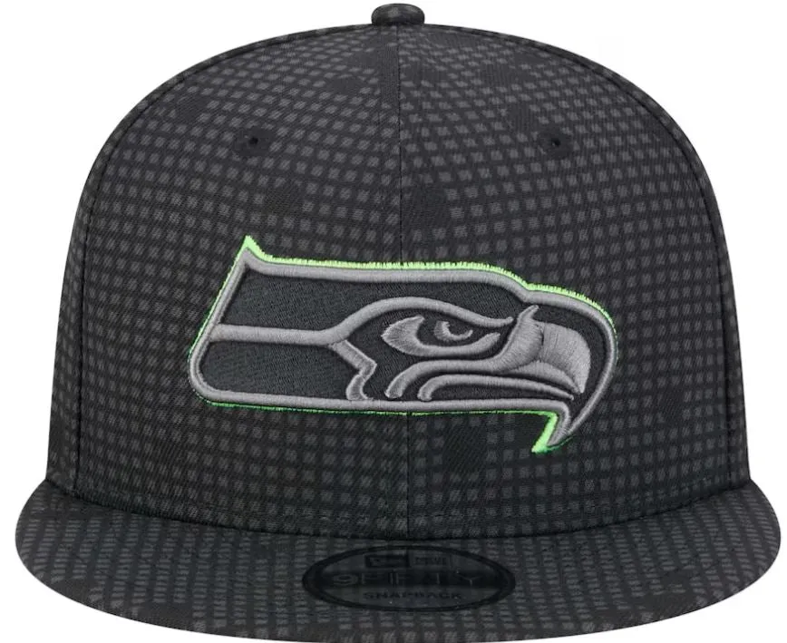 Men's New Era Black Seattle Seahawks Midnight Ink Pop Outline 9FIFTY Snapback Hat