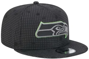 Men's New Era Black Seattle Seahawks Midnight Ink Pop Outline 9FIFTY Snapback Hat