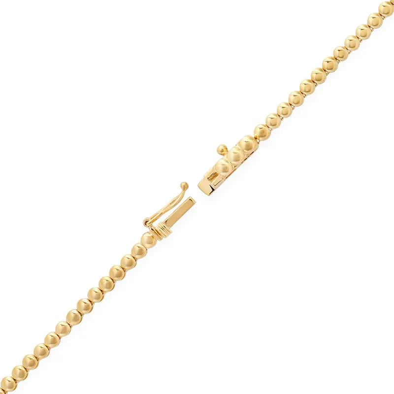 Mini Bezel Tennis Necklace With Illusion Set Turquoise Center