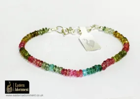 Mixed Tourmaline Micro Cut Bead Bracelet
