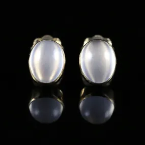 Moonstone Gold Stud Earrings Beautiful Moonstones 9Ct Gold