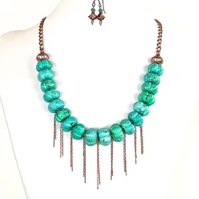 Mountain Song: Handcrafted Green Necklace Set