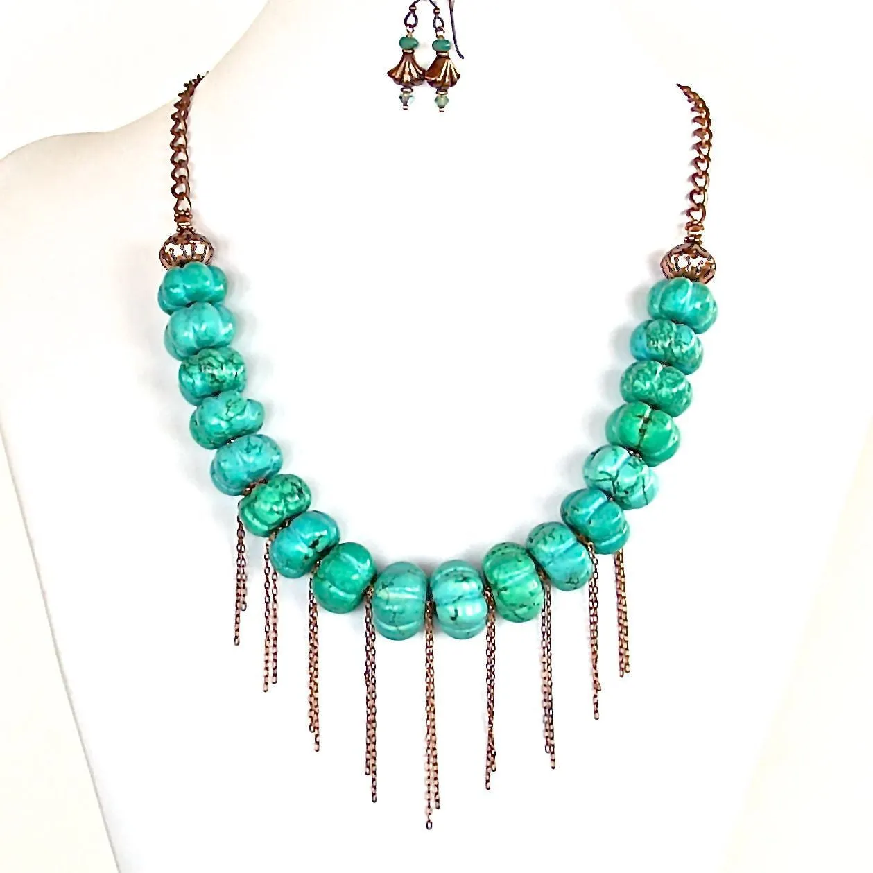Mountain Song: Handcrafted Green Necklace Set