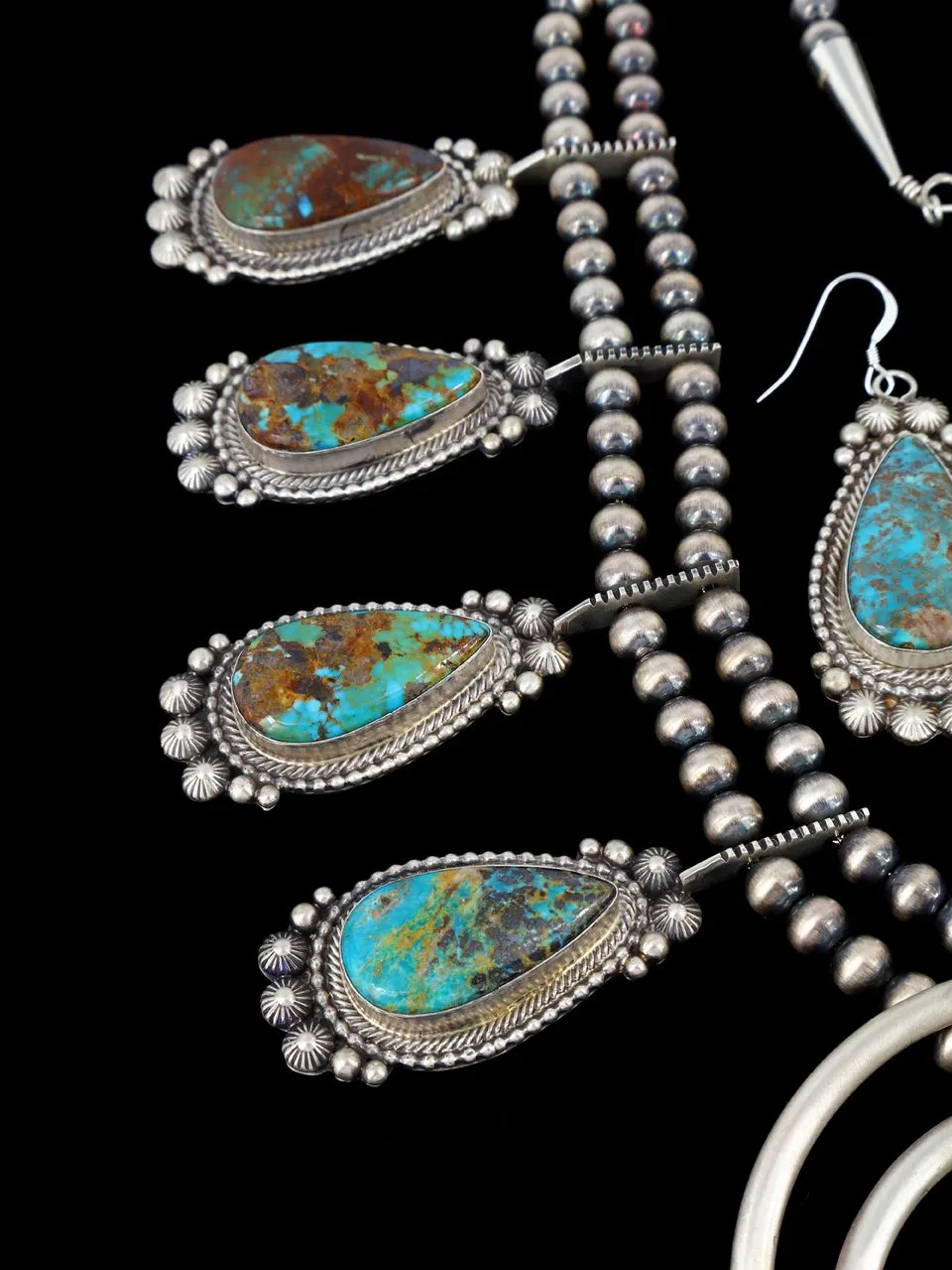 Native American Jewelry Turquoise and Coral Necklace Set