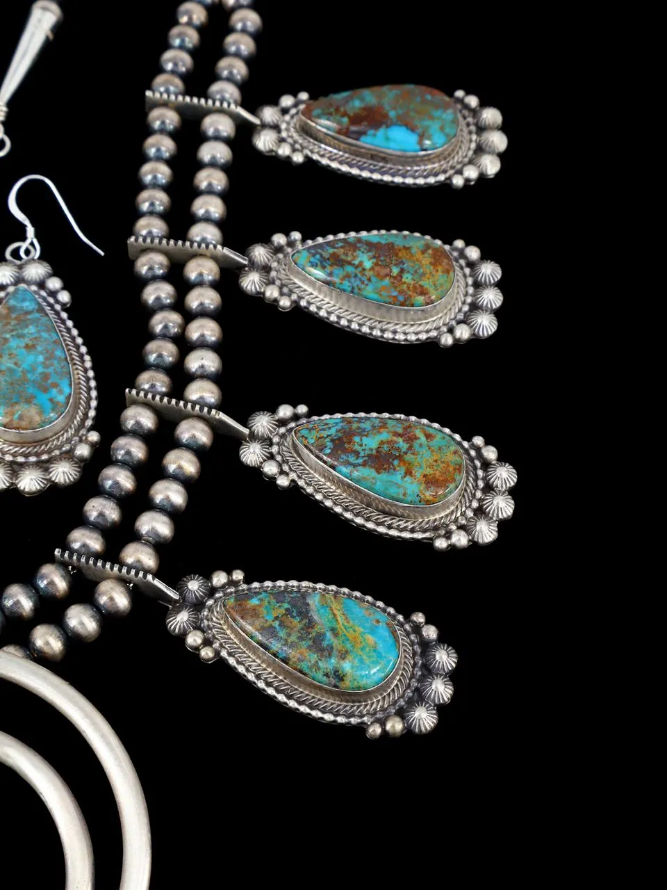 Native American Jewelry Turquoise and Coral Necklace Set