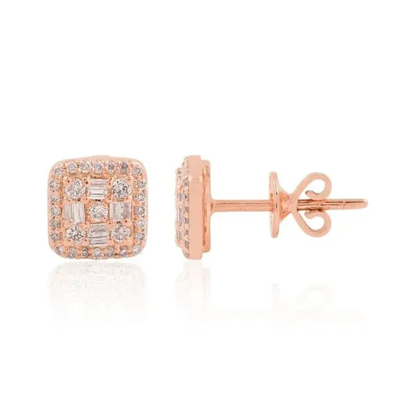 Natural Diamond Baguette Shape Studs