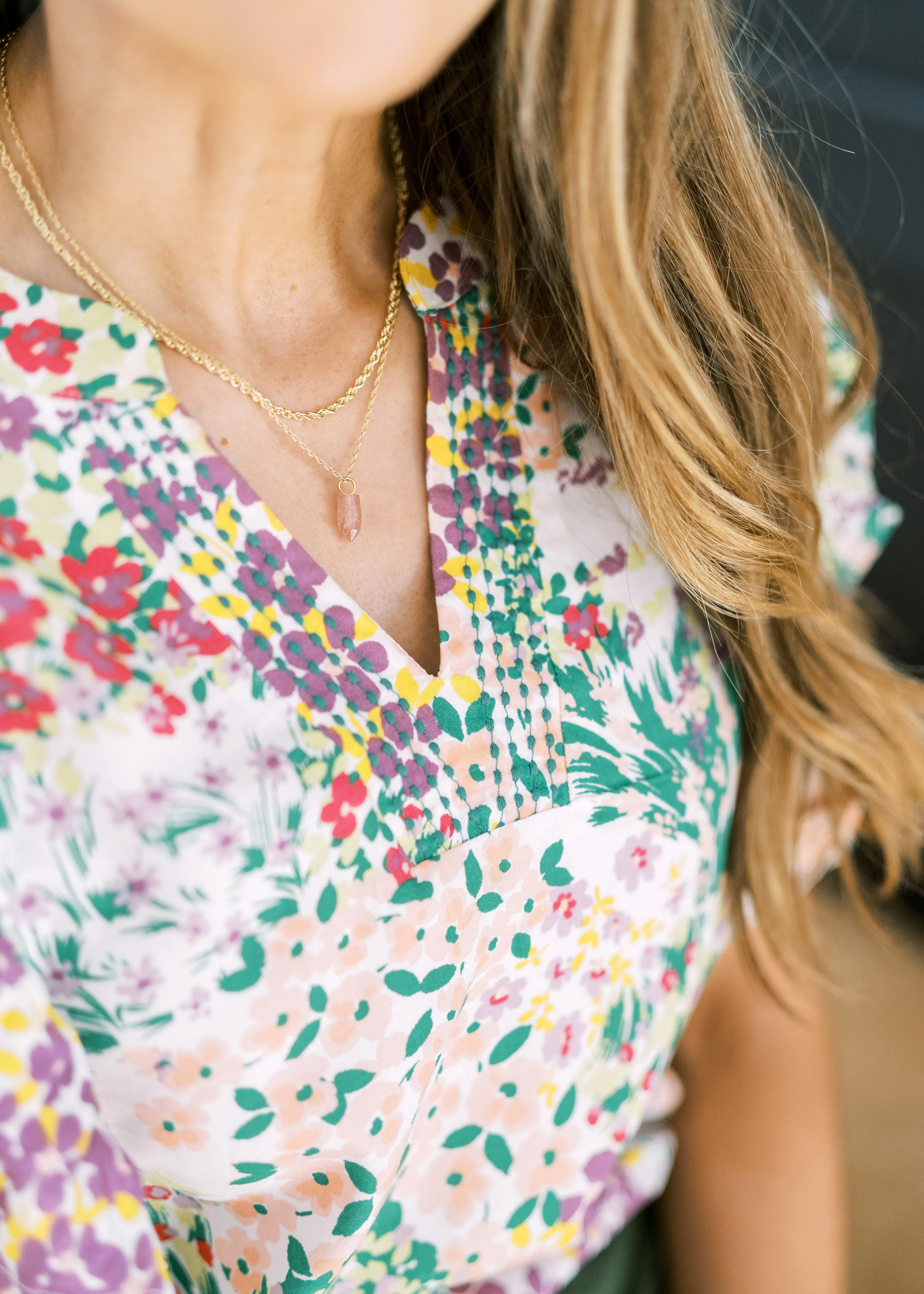 natural gemstone necklace { silver   gold }