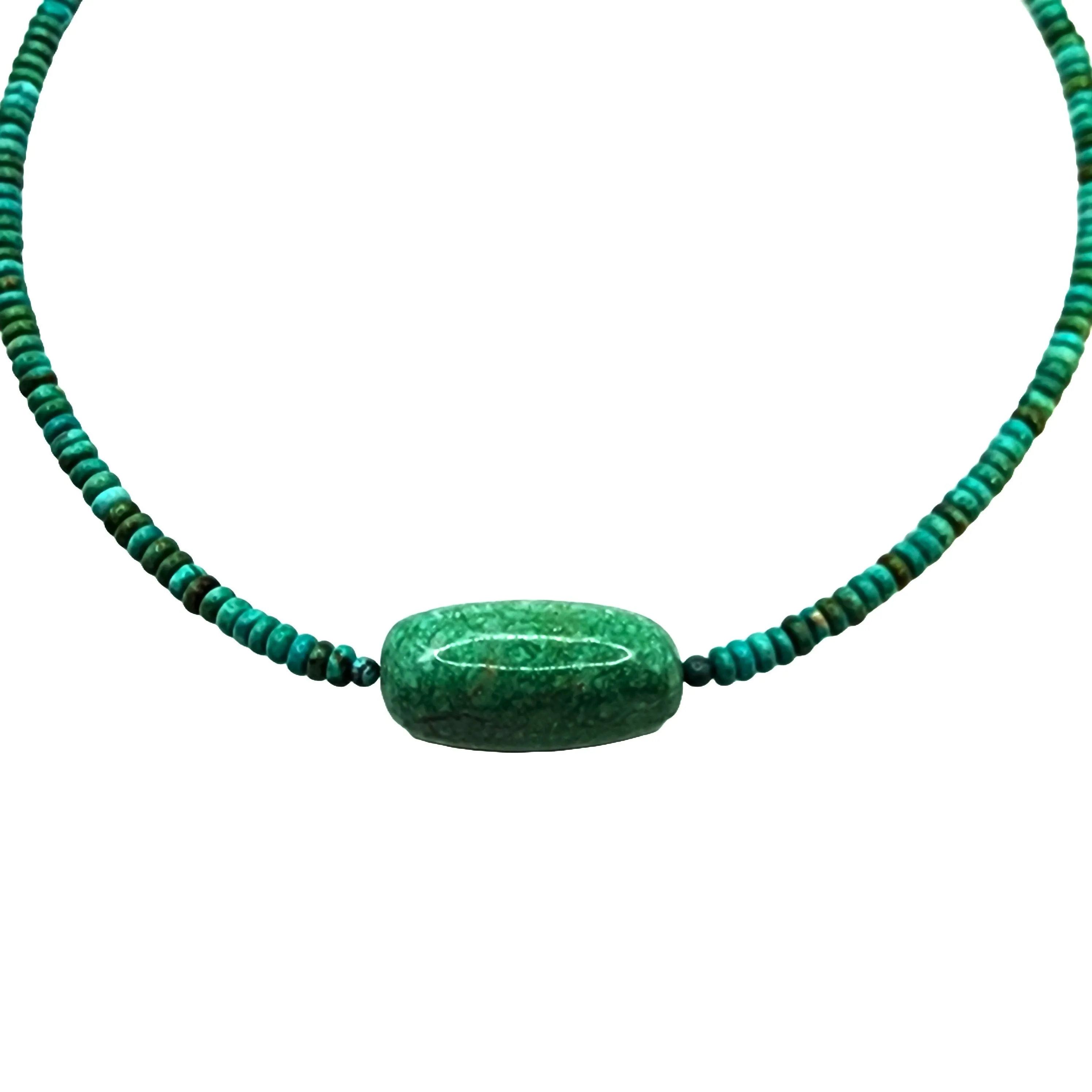 Natural Turquoise Necklace - 19" Long