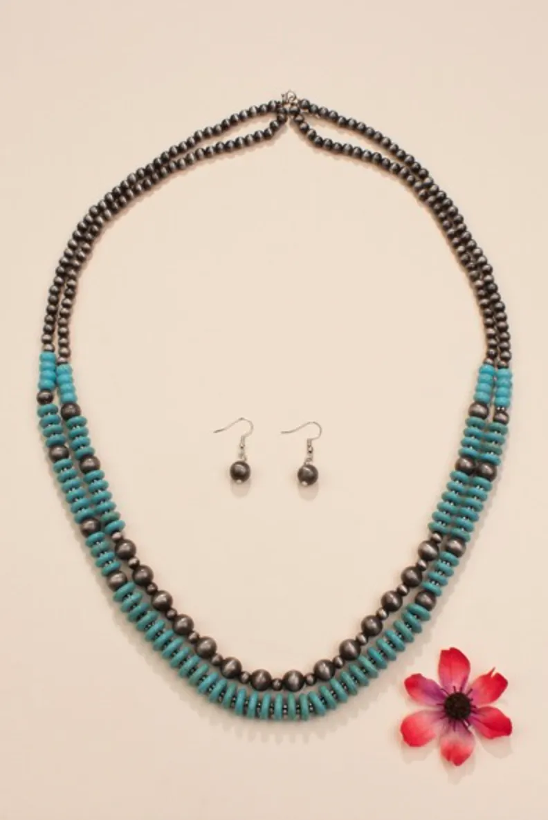 Nellie Layered Turquoise Necklace