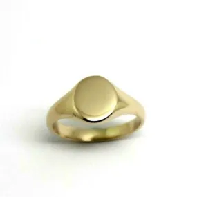New Size E New 9ct 9K Yellow, Rose or White Gold Oval Signet Ring 9mm x 7mm   Engraving