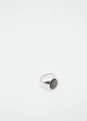 Oval Black Mother of Pearl Ring