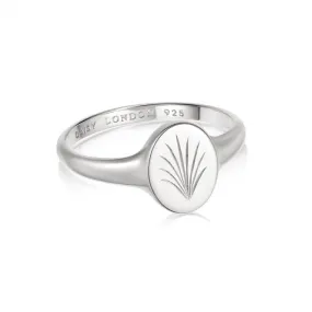 Palm Leaf Signet Sterling Silver Ring WR02_SLV