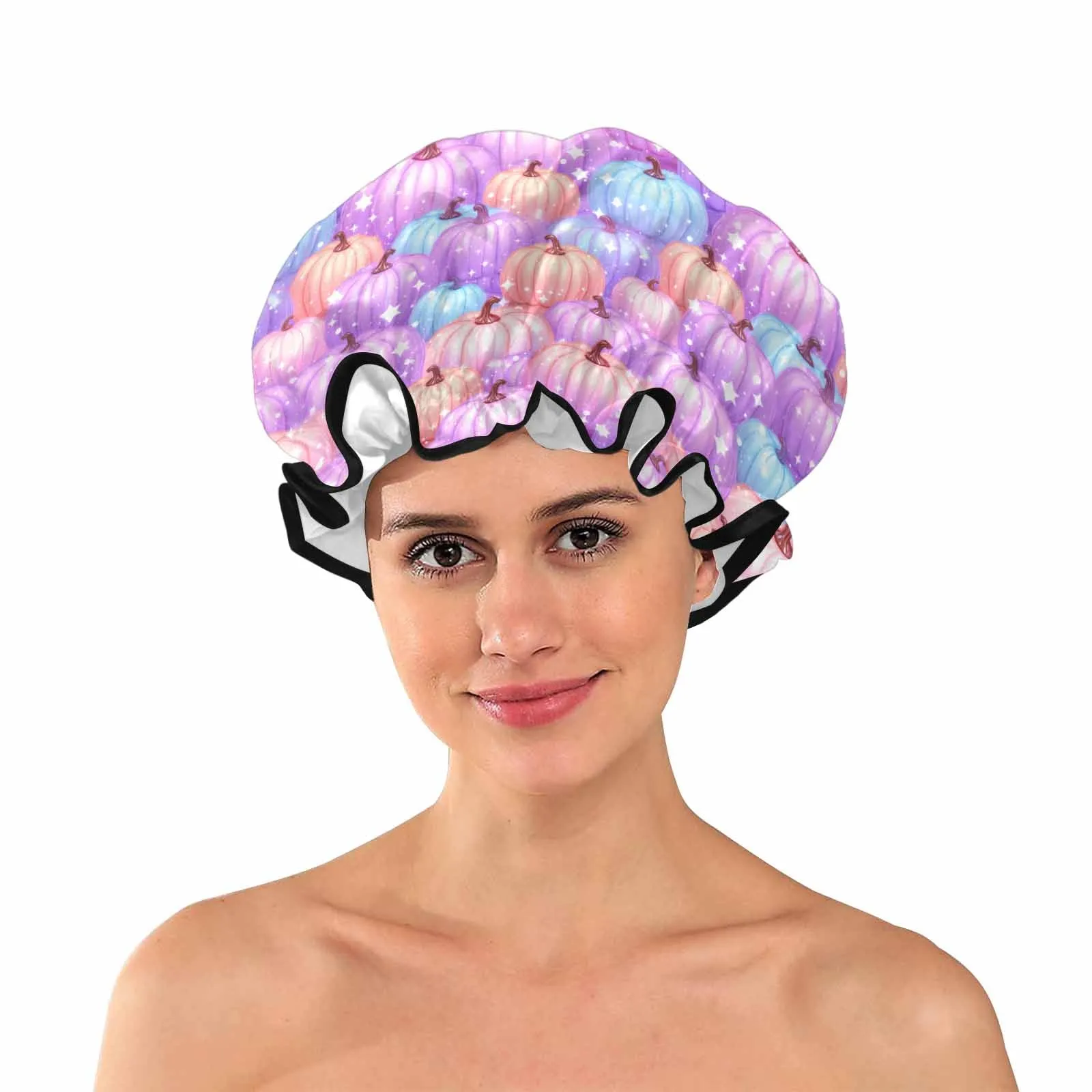 Pastel Pumpkin  Shower Cap