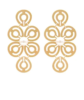 Pearl Accent Filigree Earrings