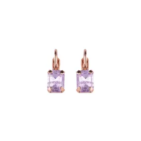 Petite Emerald Leverback Earrings in "Violet Ice" - Rose Gold