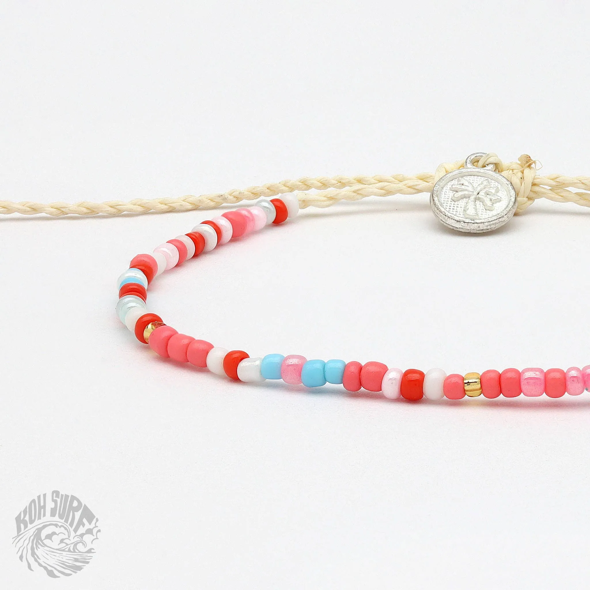Pineapple Island -  Alila Dainty Beaded Bracelet, Surf Jewelry by Koh Surf: Aqua